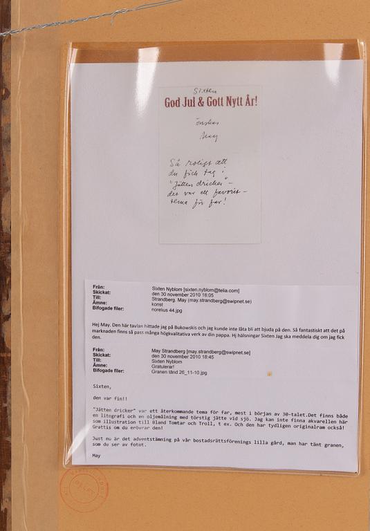 Einar Norelius, watercolour, signed and dated -37.