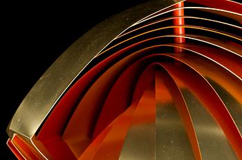 TAKLAMPA, "Konkylie" / "Tivolilampan", Louis Weisdorf, Lyfa, Danmark. 1960-tal. Höjd ca 40 cm.