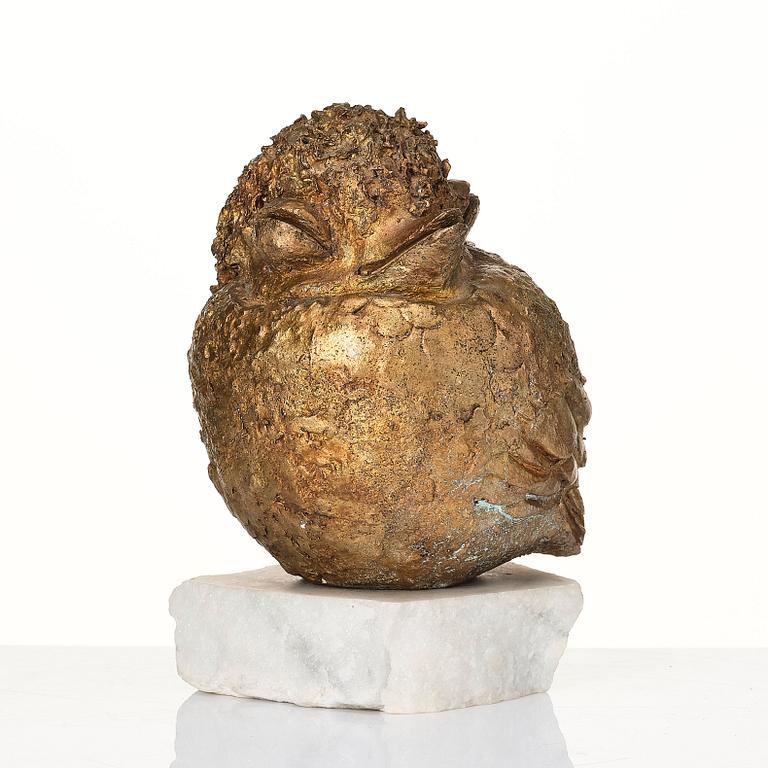 Tyra Lundgren, skulptur, fågel, förgylld brons, 1960-70-tal.