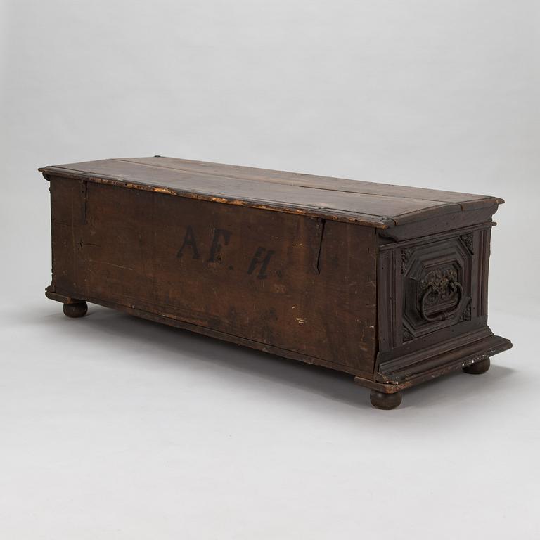 An oak chest dated 1761, Germany.