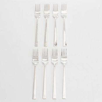 Bertel Gardberg, a 42-piece set of "Birgitta" silver cutlery, marked BG, Hopeatehdas oy, Helsinki 1962.