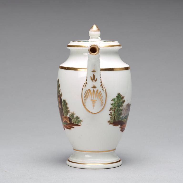 KAFFE och TESERVIS, 18 delar, porslin. Frankrike, Empire, tidigt 1800-tal.