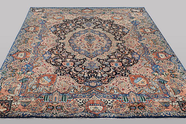 A carpet, Kashmar, c. 392 x 296 cm.