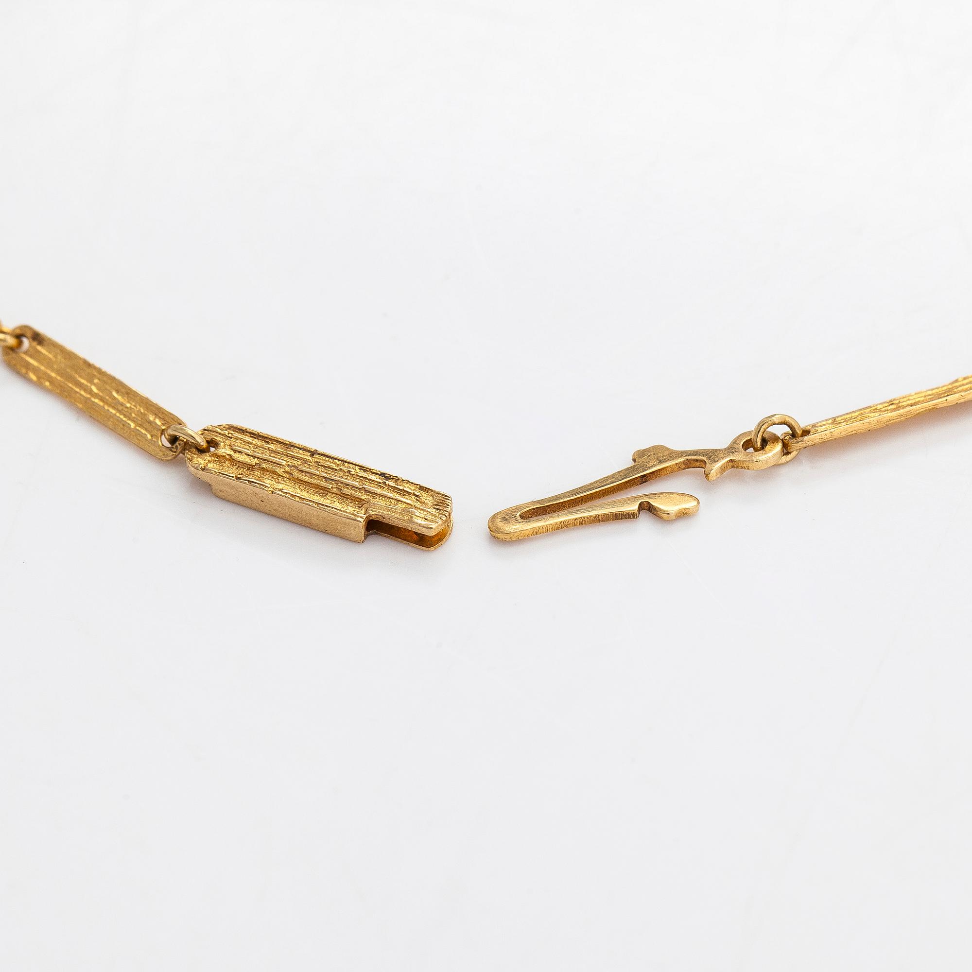 Björn Weckström, kaulakoru "Huippuvuoret", 18K kultaa, briljanttihiottuja timantteja n. 0.25 ct yht. Lapponia 1983.