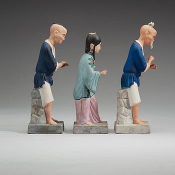 FIGURINER, tre stycken, biskvi. Ryssland, sent 1800-tal.