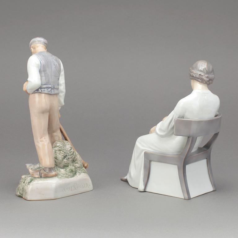 FIGURINER, 2 st, porslin, Bing & Gröndahl.