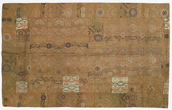 A patchwork blanket with Japanese silk brocade, Meiji period (1868-1912).