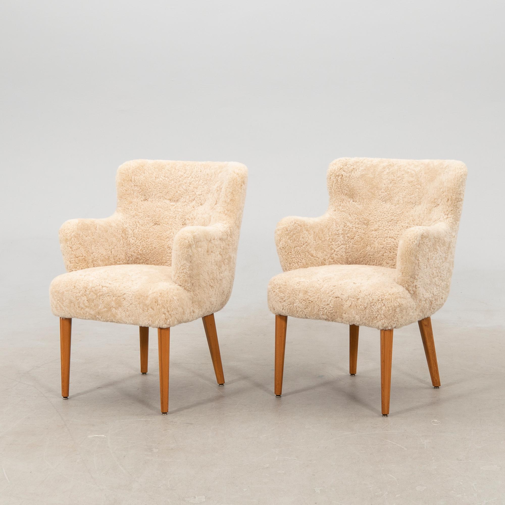 Armchairs, a pair from the 1950s.