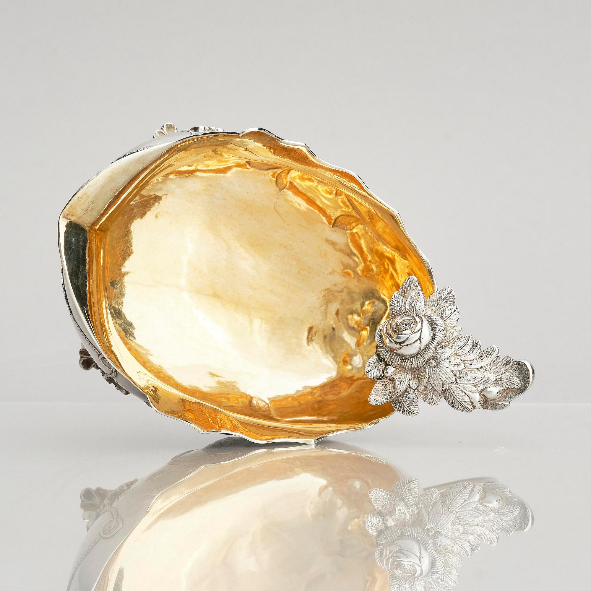 A Swedish 18th Century parcel-gilt cream-jug, mark of Erik Ernander, Uppsala 1779.