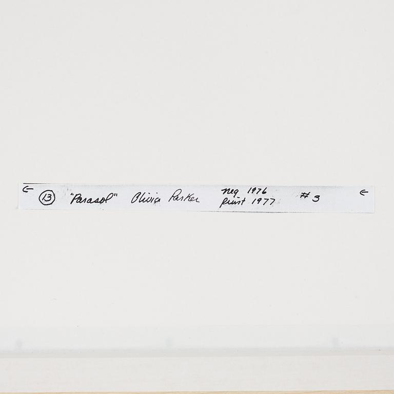Olivia Parker, photograph signed on verso.