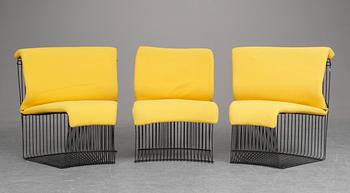 261. A set of three Pantonova easy chairs by Verner Panton, Fritz Hansen, Denmark 70´s.