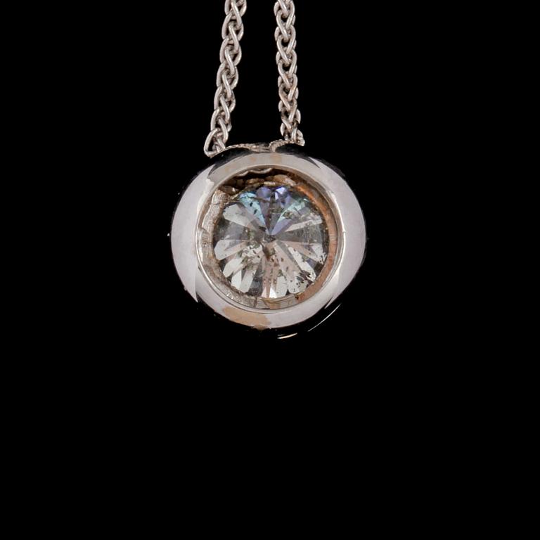 HÄNGE, 18k vitguld med briljantslipad diamant, 1.43 ct. Vikt 4 g.