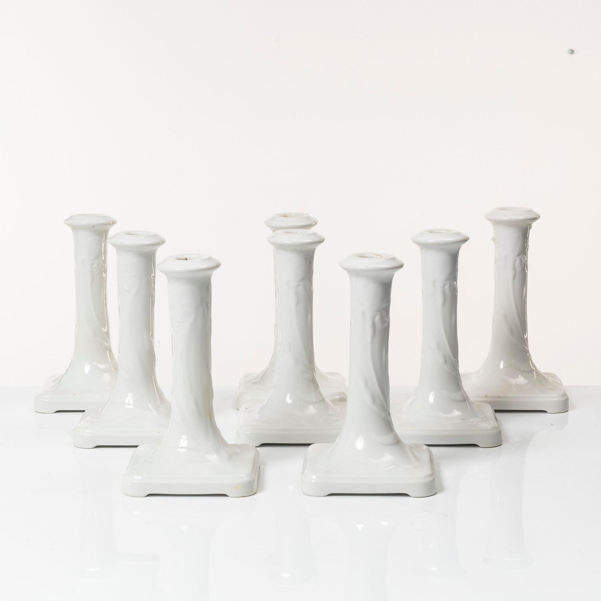 Gustavsberg, ljusstakar, 8 st, jugendstil, 1900-talets andra hälft.