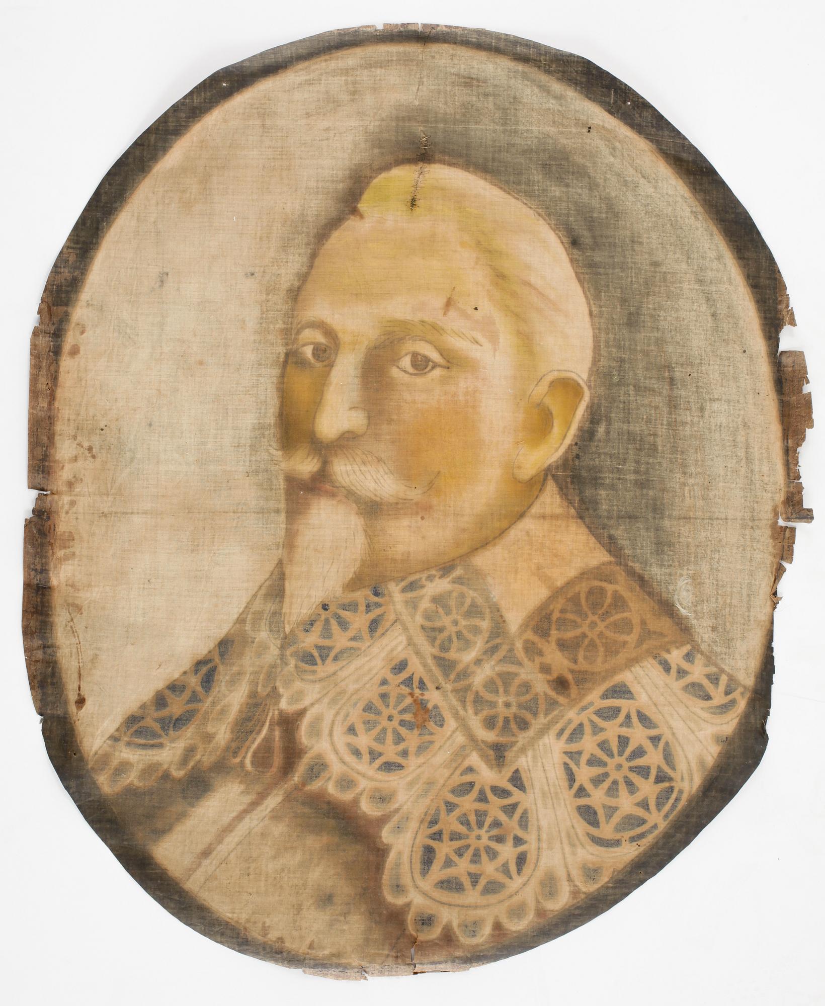 OKÄND KONSTNÄR, vävnad med måleri, sekelskiftet 1900.