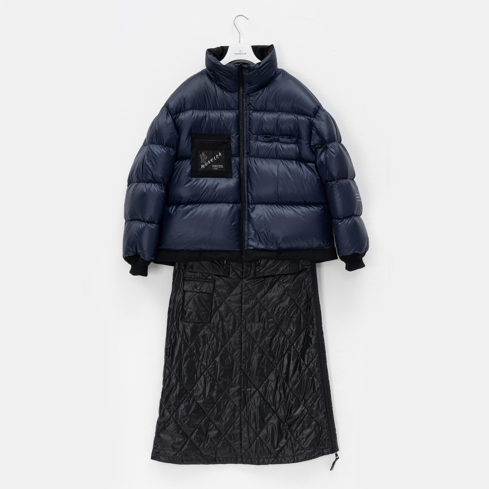 Moncler, A 'FRGMT Hiroshi Fujiwara', down jacket and skirt, size 38.