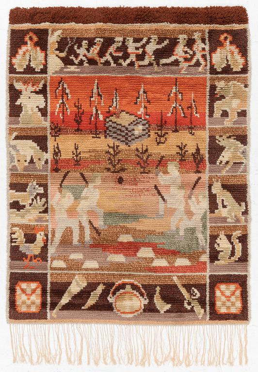 Matta, rya, Sverige/Finland, ca 166 x 126 cm.