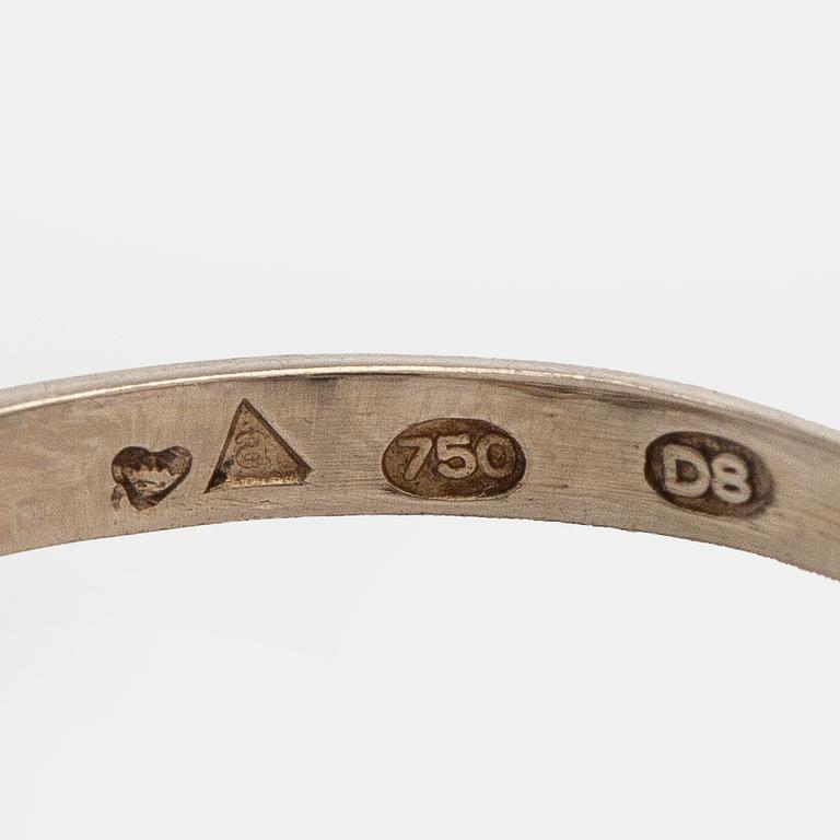 Sormus, briljantti- ja 8/8-hiotut timantit, 18K valkokultaa, A- Koru 1981.