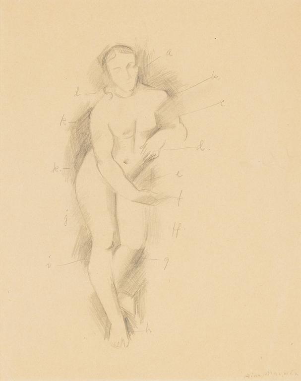 Aina Marmén, pencil on paper, signed.