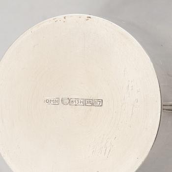 Turun Hopea, gräddkanna och sockerskål, silver, Åbo 1961.