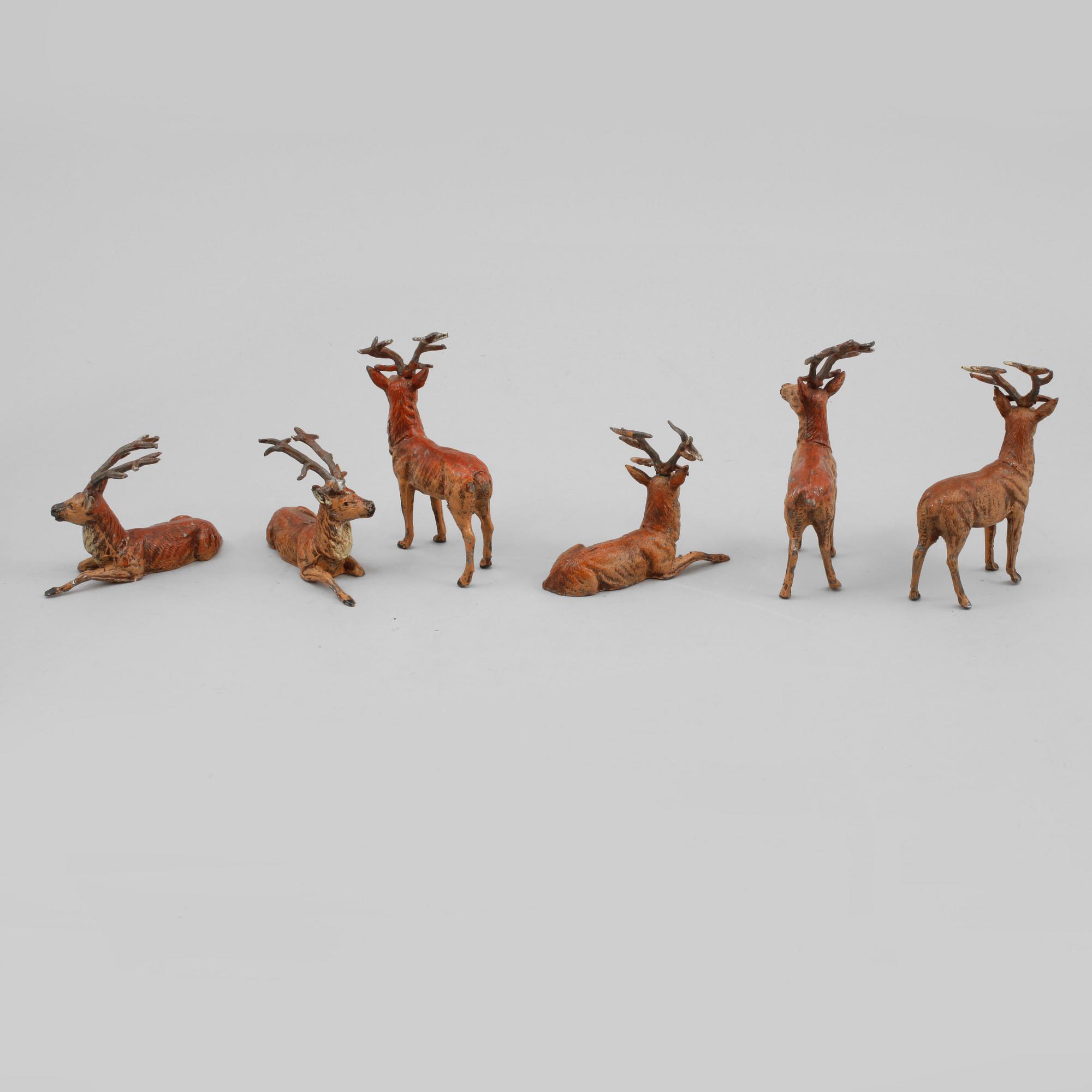 FIGURINER, 6 st, vitmetall, Tyskland, 1900-talets början.