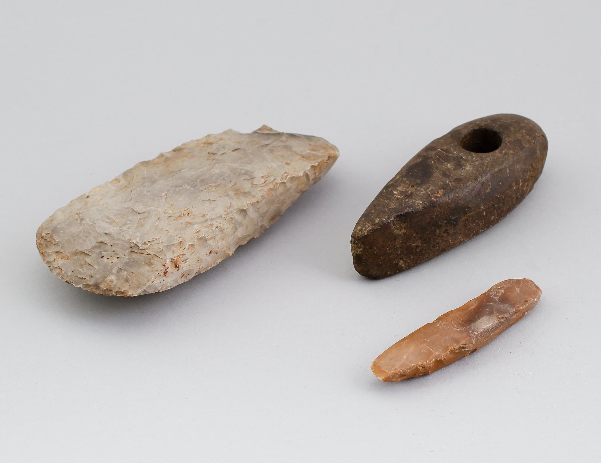 FLINT- OCH STENYXOR, 3 st, forntida.