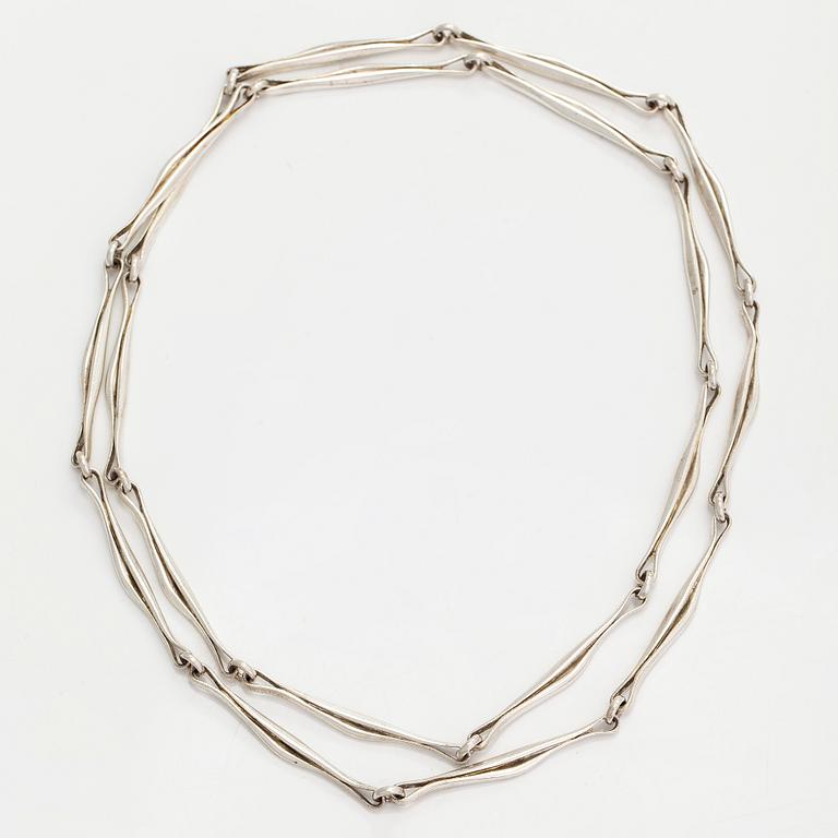 Björn Weckström, a sterling silver necklace 'Rays' for Lapponia 1975.