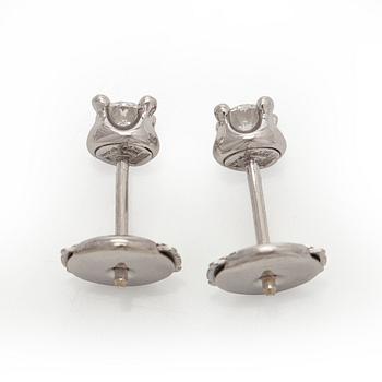 Bulgari, a pair of 18K white gold 'Corona' earrings with brilliant-cut diamonds.