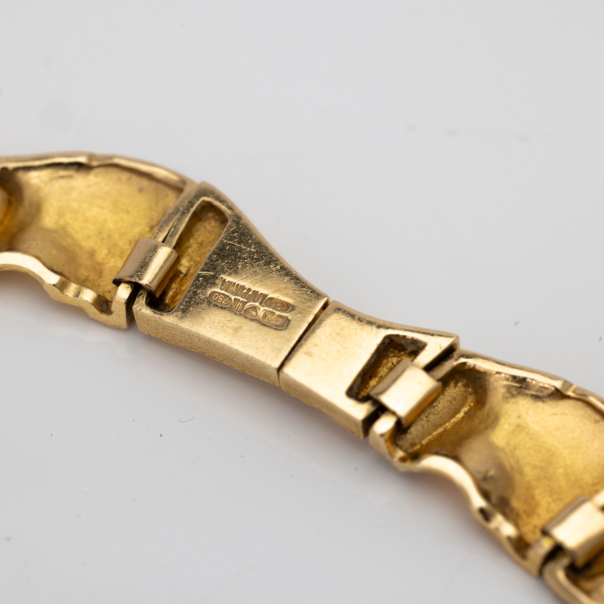 Björn Weckström, Collier, 18k guld och platina för Lapponia, Finland, 1993.