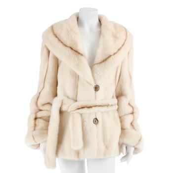 324. FUR JACKET, a white fut jacket.