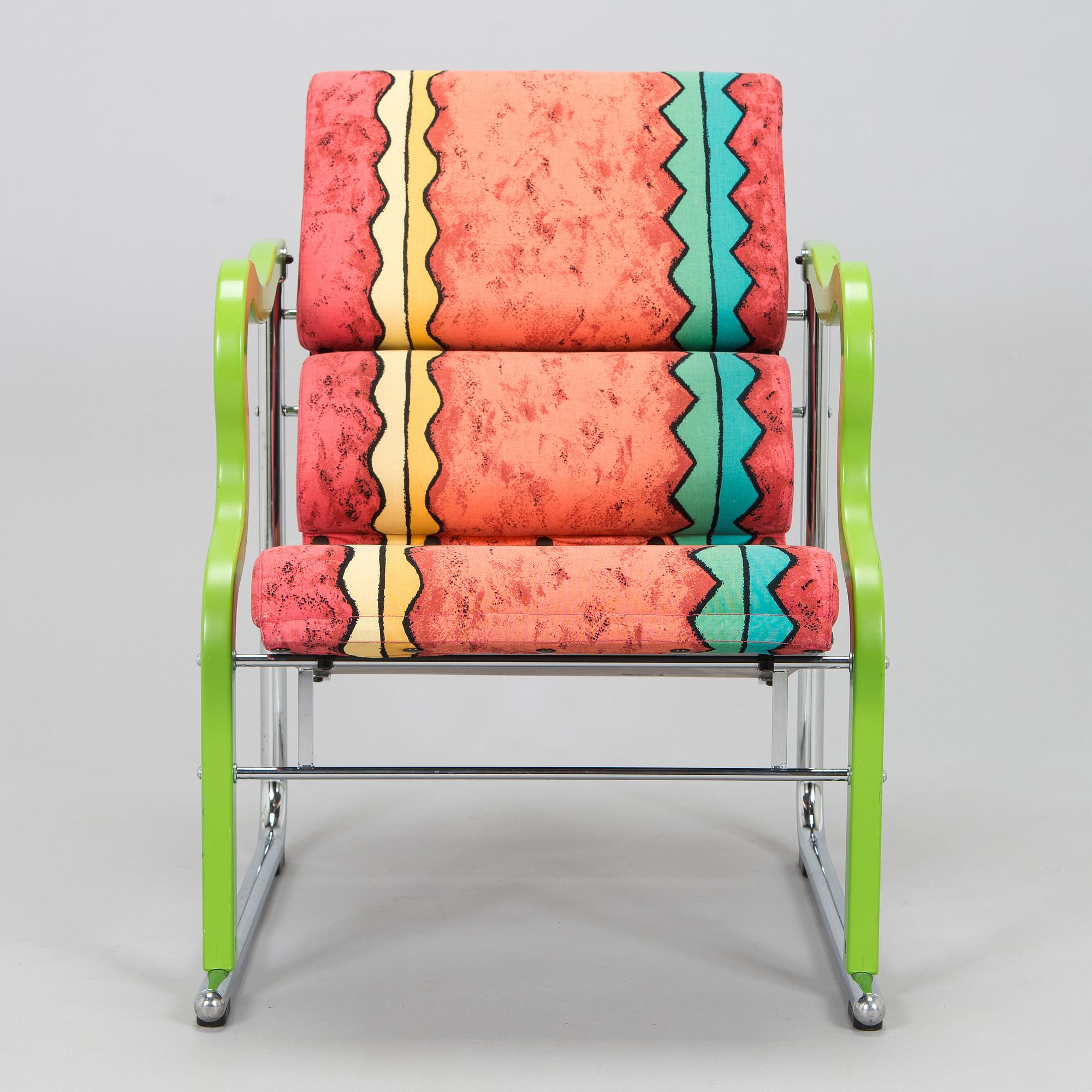 Yrjö Kukkapuro, A 1980s  'Experiment' open armchair for Avarte, Finland.