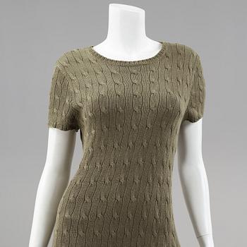 A knitten dress with long cardigan by Ralph Lauren.