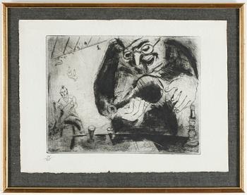 Marc Chagall · MARC CHAGALL, etsning, signerad i tryck och numrerad 165/335.
