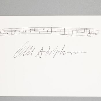 AUTOGRAFPARTI MED MUSIKARTISTER, 75 st, bla Pavarotti, Carl Orff, Frank Sinatra, egenhändiga 1900-tal.