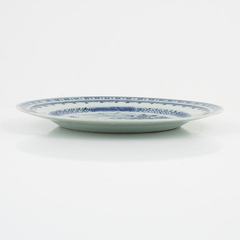 Four blue and white plates, China, Qing dynasty, Qianlong (1736-95).