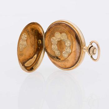 FICKUR, guld, Zenith dubbelboett. Klockked av gulmetall. Etui. Köpkvitto 1940.