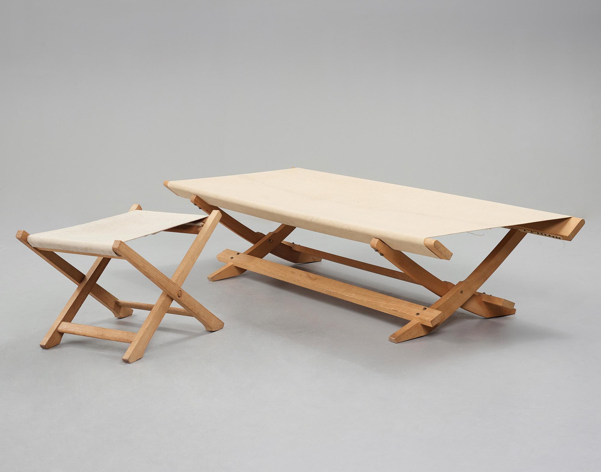 HANS J WEGNER, a daybed and a stool for Johannes Hansen, Denmark 1964.