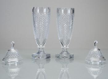 POKALER, ett par, glas, "Kent", Kosta, 1900-tal.