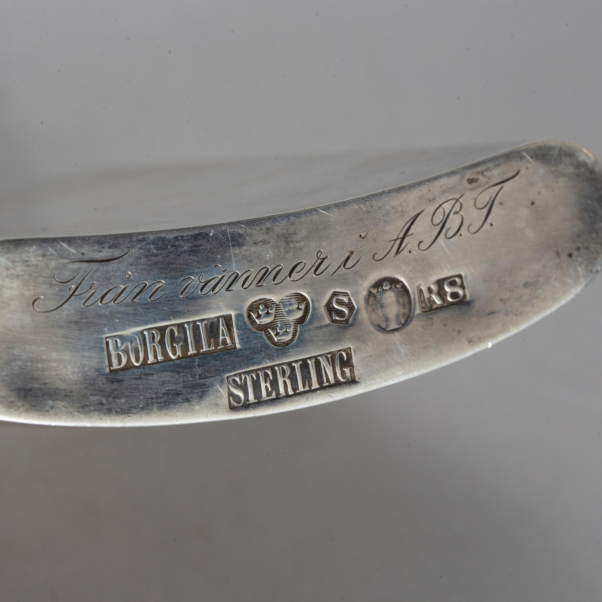 ATELIER BORGILA, fickplunta samt skål, silver, Stockholm, bl a 1943.