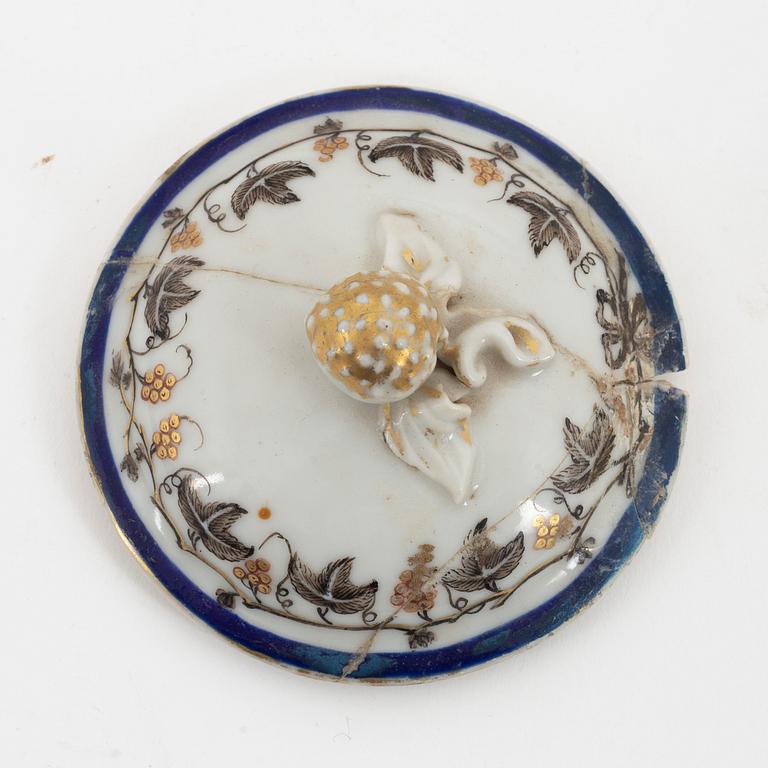 Cremekoppar, tio stycken, kompaniporslin, Kina, Qingdynastin, Qianlong (1736-95).