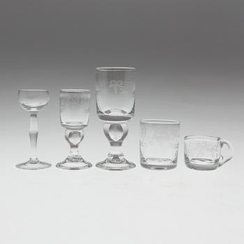 A set of 51 pieces of glass tableware "Antik" by Reijmyre.