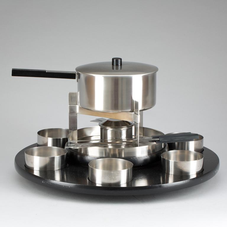 FONDUESET, rostfritt stål,  Arne Jacobsen, Stelton.