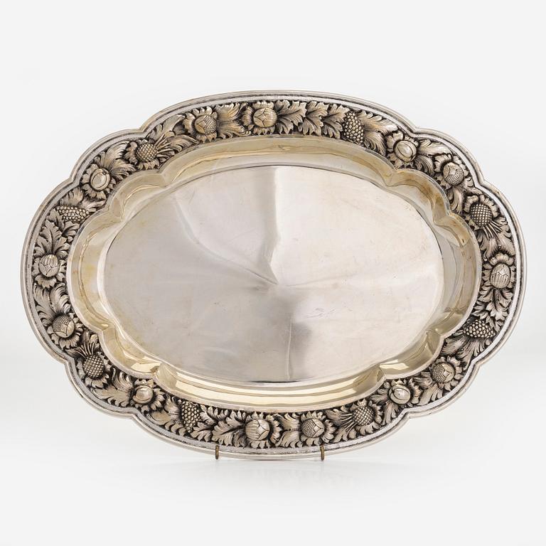 A silver salver, maker's mark of Axel Salomonsen, Copenhagen Denmark, 1933-1977.