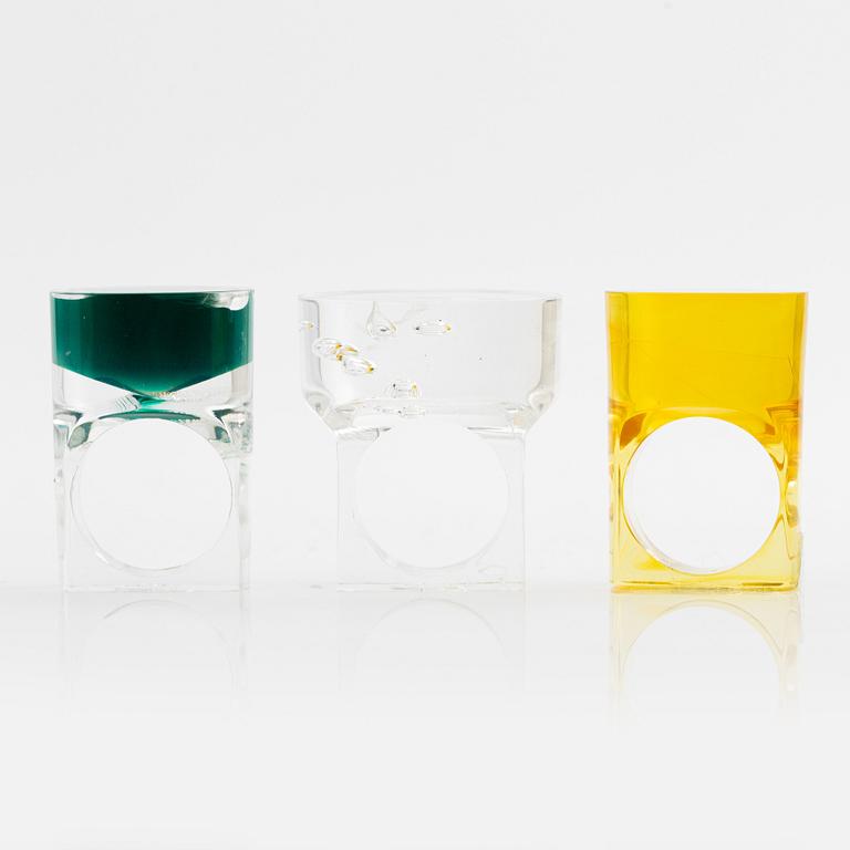 Siv Lagerström, three acrylic rings, 1970s.