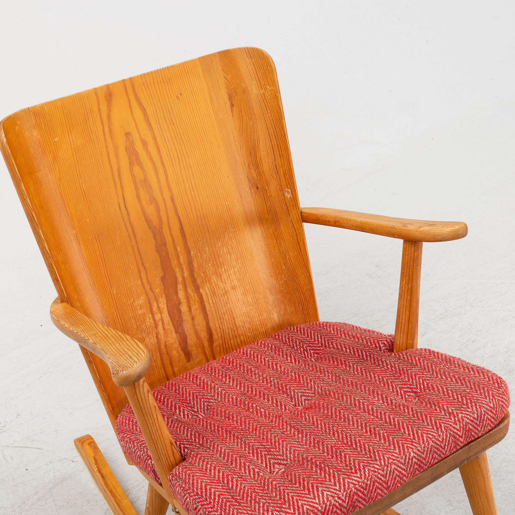 Göran Malmvall, a pine rocking chair, Svensk Fur, mid 20th Century.