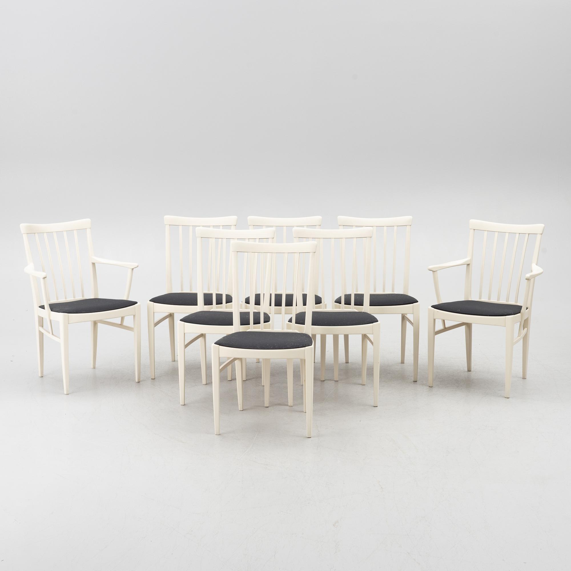 Carl Malmsten, chairs, 8 pcs, "Herrgården", Bodafors.