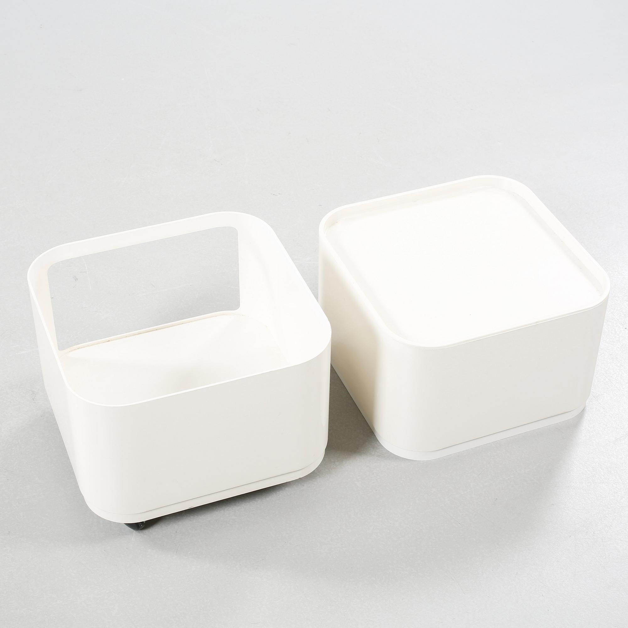 A plastic bedside table "Componibili", Anna Castelli-Ferrieri for Kartell, Husqvarna.