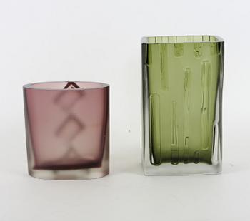 VASER, 2 st, glas, Tapio Wirkkala, Iittala.