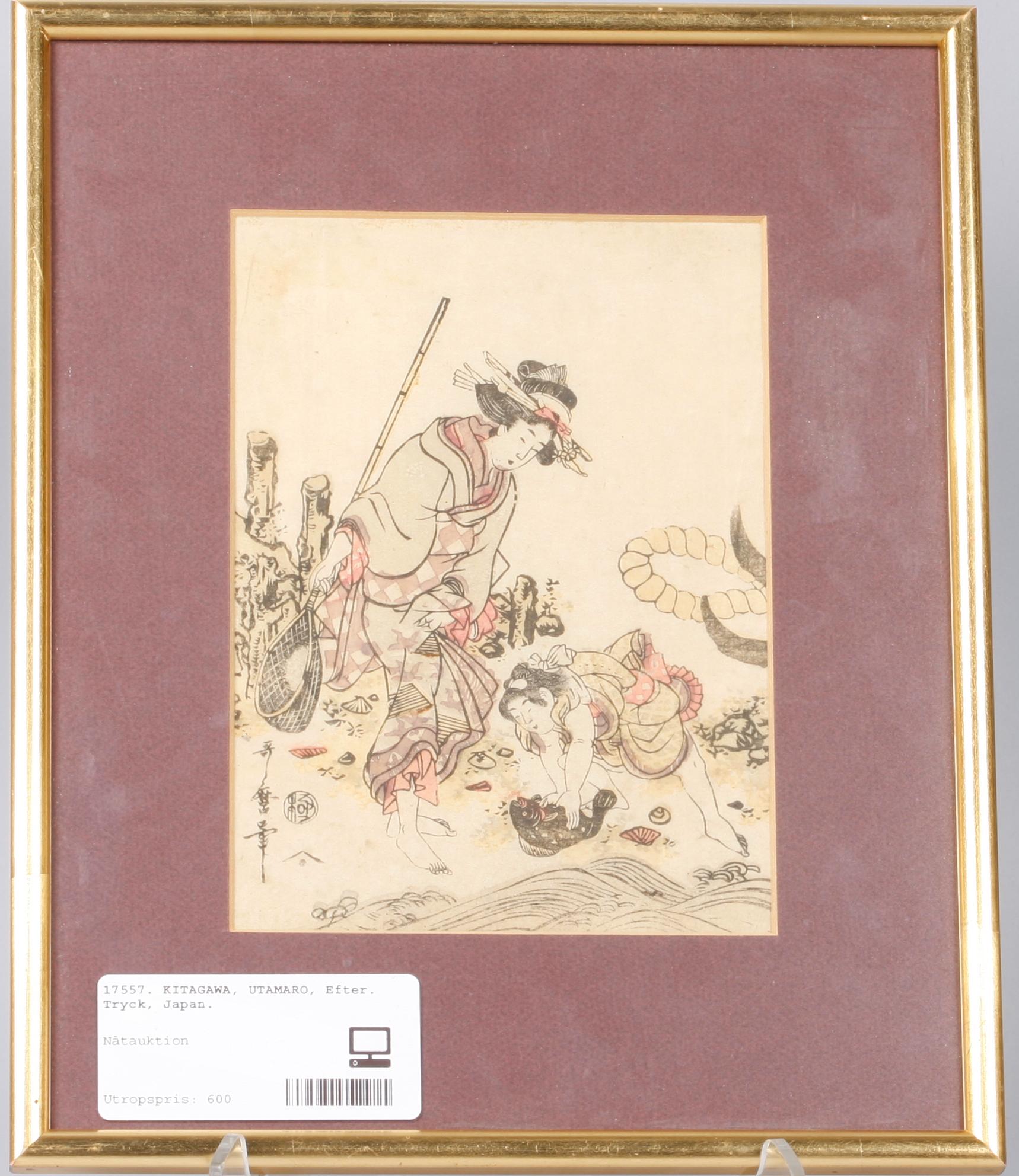 KITAGAWA, UTAMARO, Efter. Tryck, Japan.