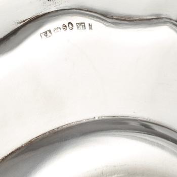 TALLRIKAR, 9 + 2 st, silver, C G Hallberg och K Andersson, Stockholm, 1920-tal, total vikt 2060 g.