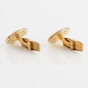 Manschettknappar, A. Tillander, 14K guld och emalj.